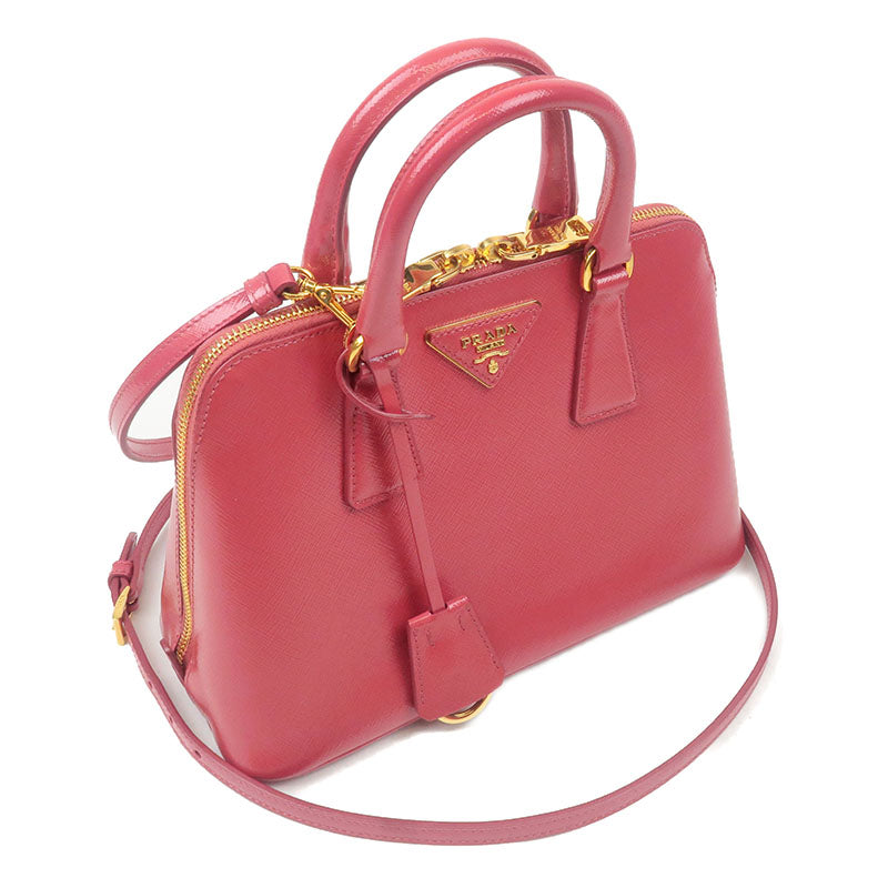 PRADA Saffiano Vernis 2Way Hand Bag PEONIA Pink BL0838