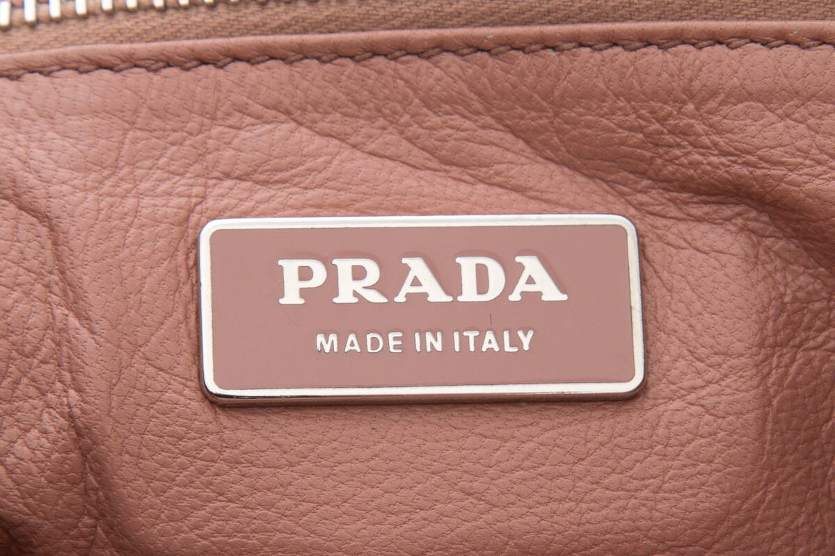 Prada Milano Dal 1913 Black Leather Pushlock & Key Handbag