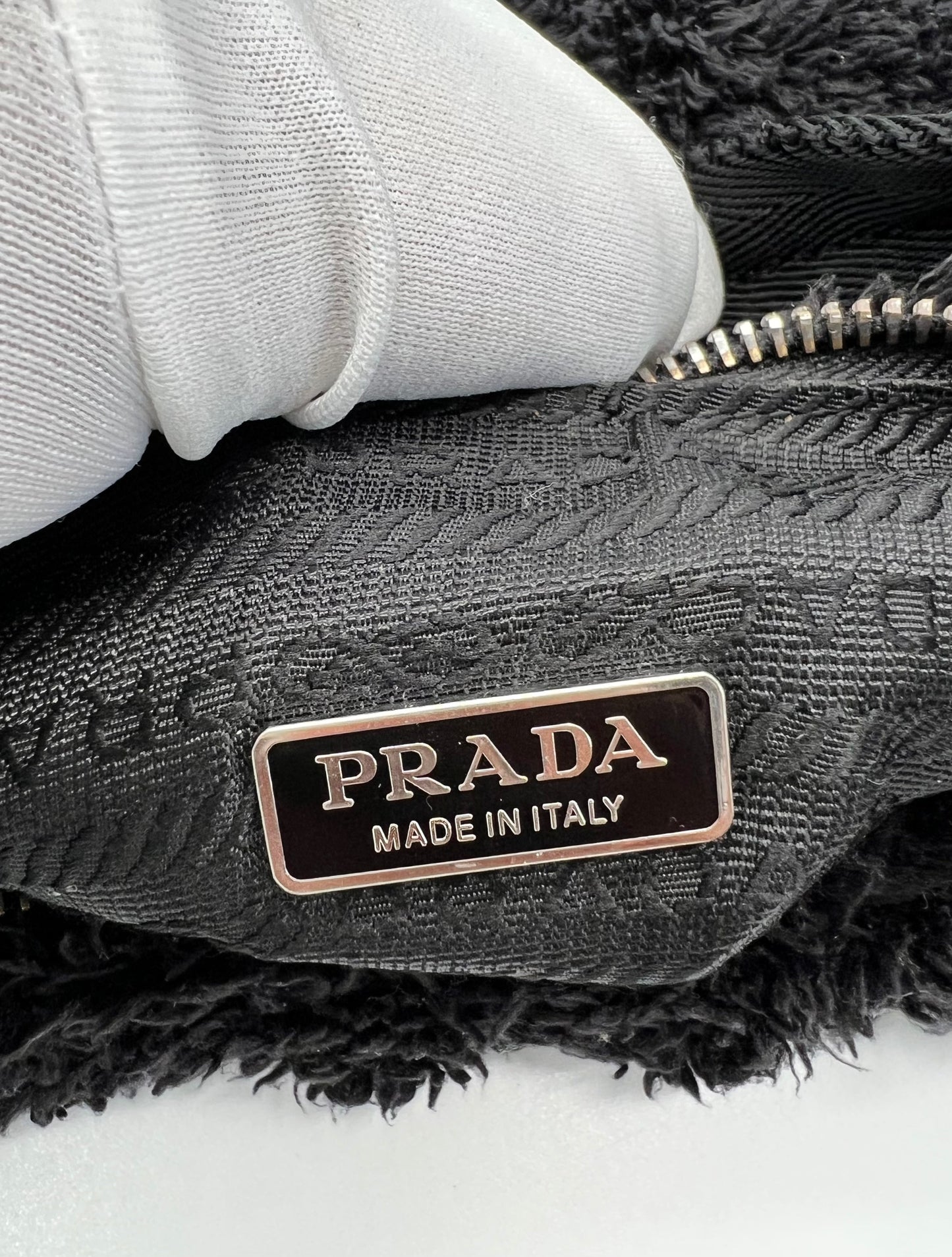 Prada faux fur re edition shoulder bag