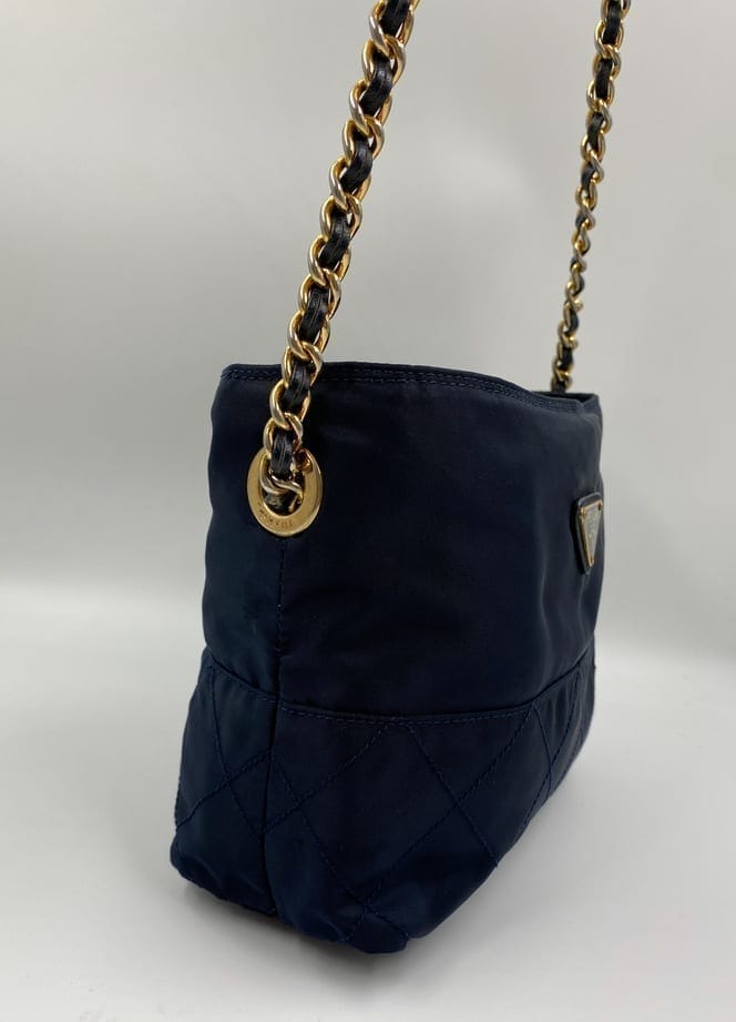 Prada Nylon Shoulder Bag with Chain Handle