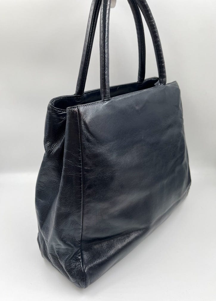 Prada Navy Leather Tote