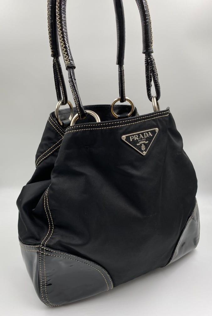 Prada Nylon and Leather Tote