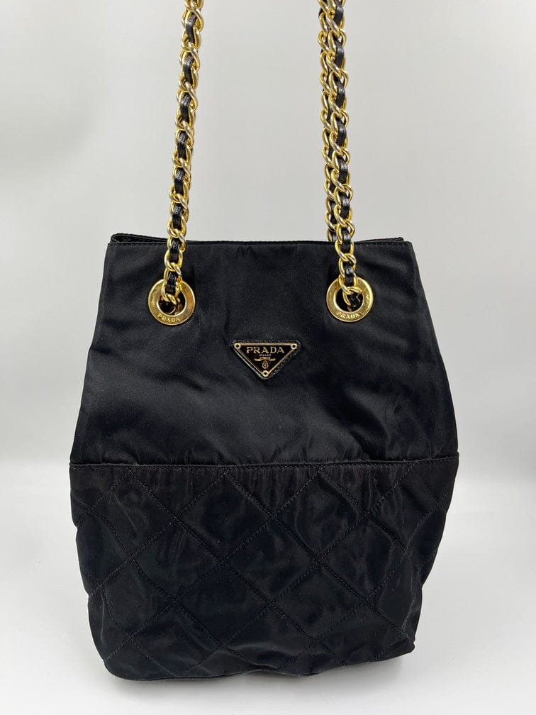 Prada Nylon Tote with Chain Handle