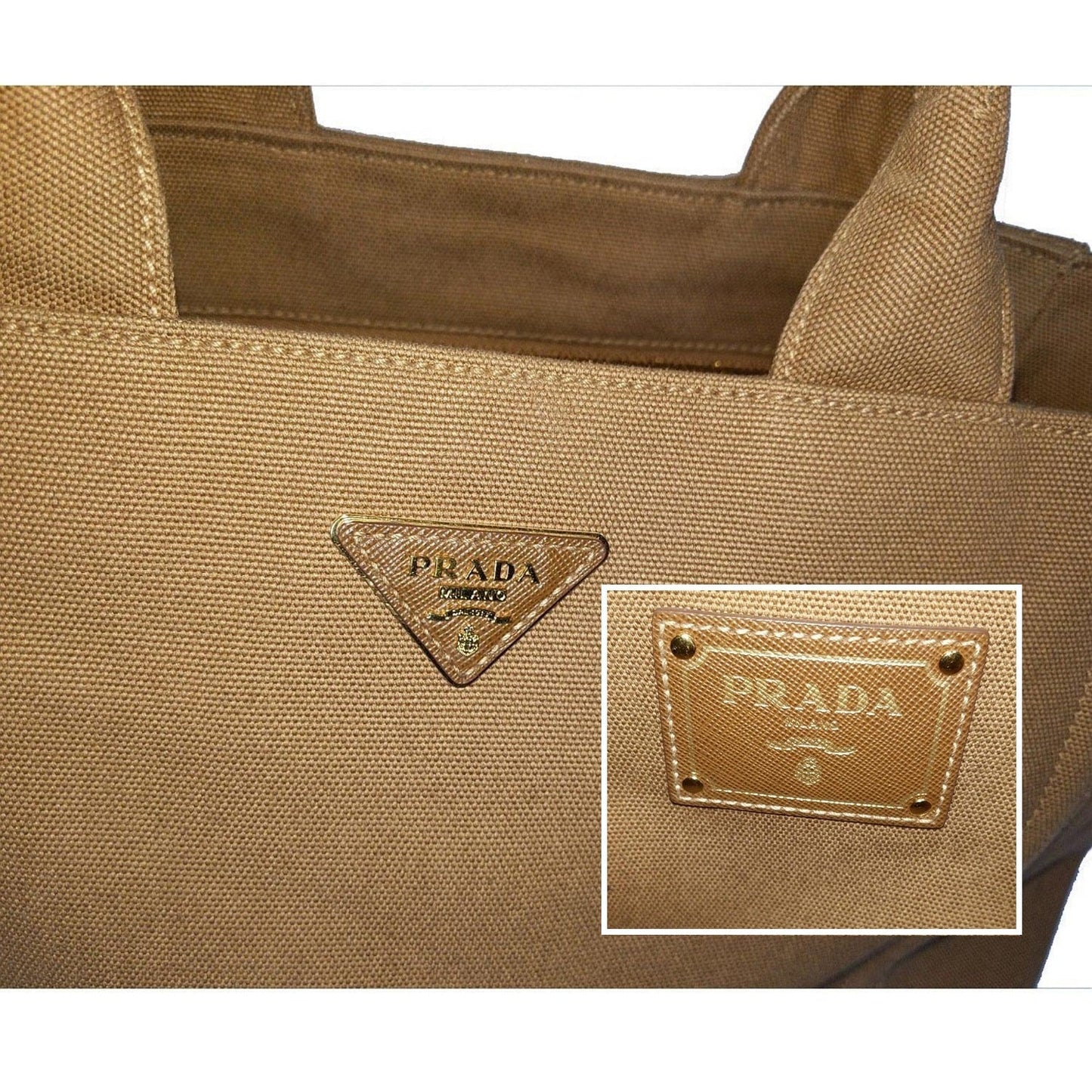 Prada Tobacco Canapa Shopping Tote