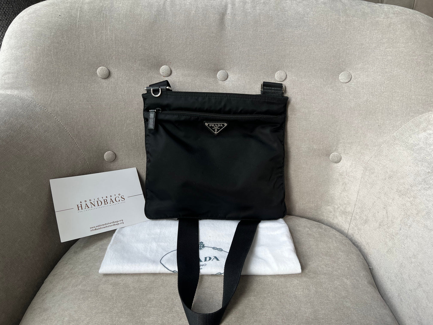 Prada Nylon Black Messenger Bag