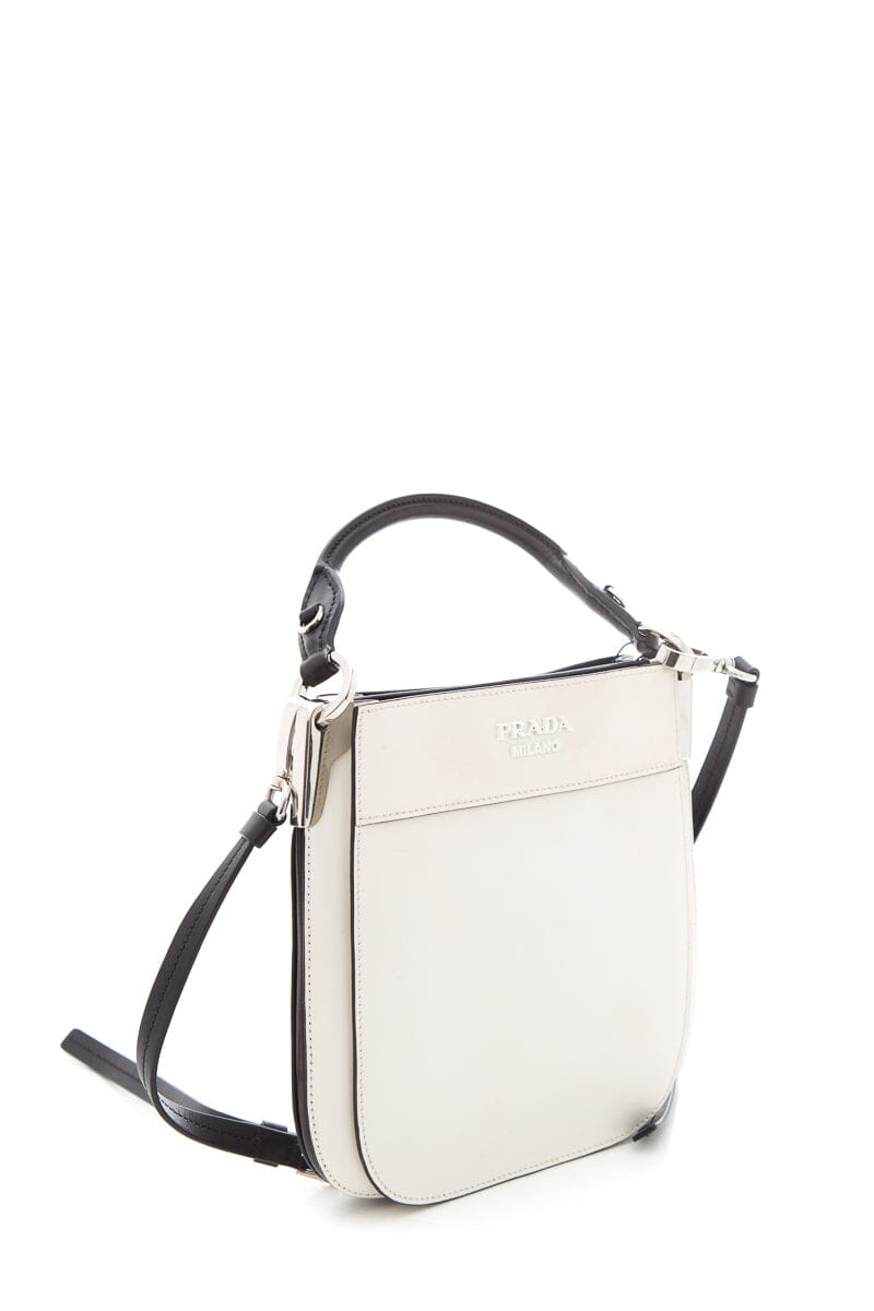 Prada City Calfskin Black & White Margit Cross-Body