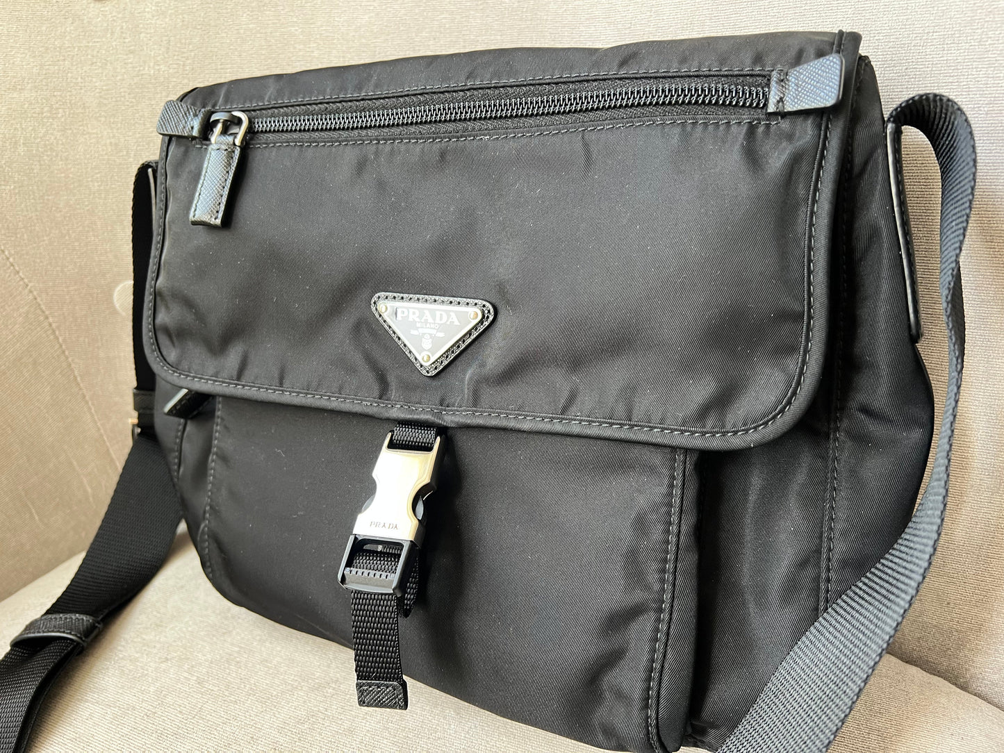 Prada Nylon Black Cross Body Satchel