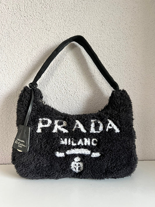 Prada faux fur re edition shoulder bag