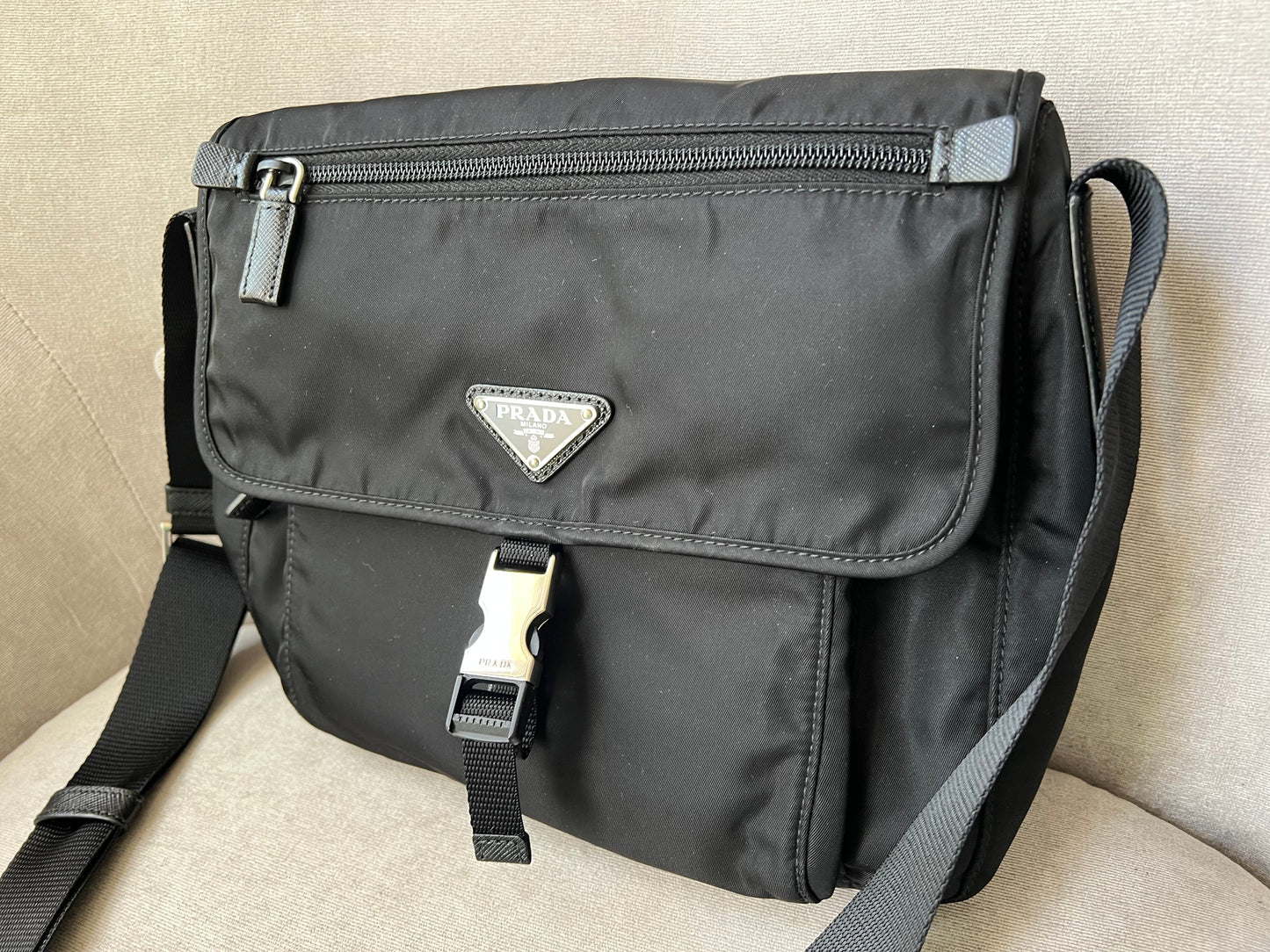 Prada Nylon Black Cross Body Satchel