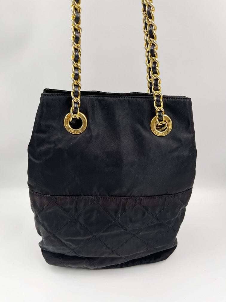 Prada Nylon Tote with Chain Handle