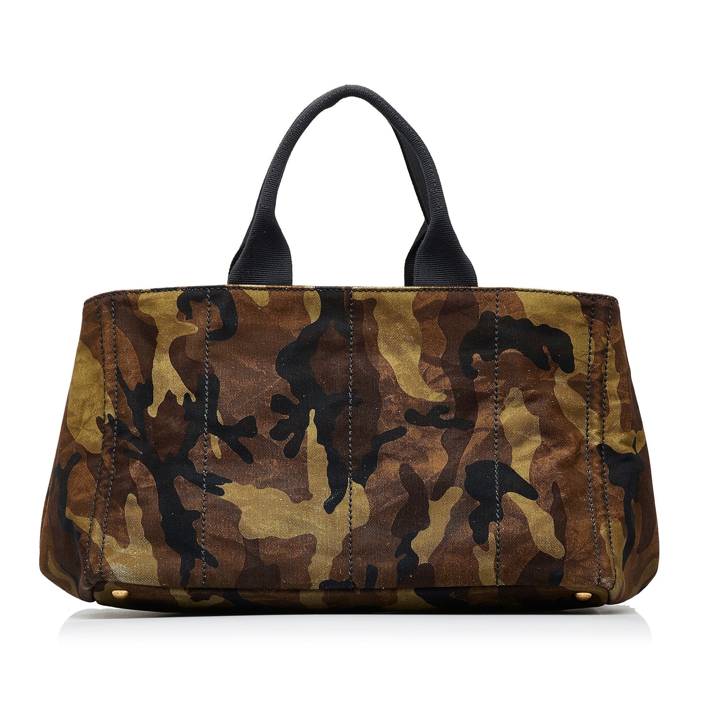 Brown Prada Canapa Camouflage Tote Bag