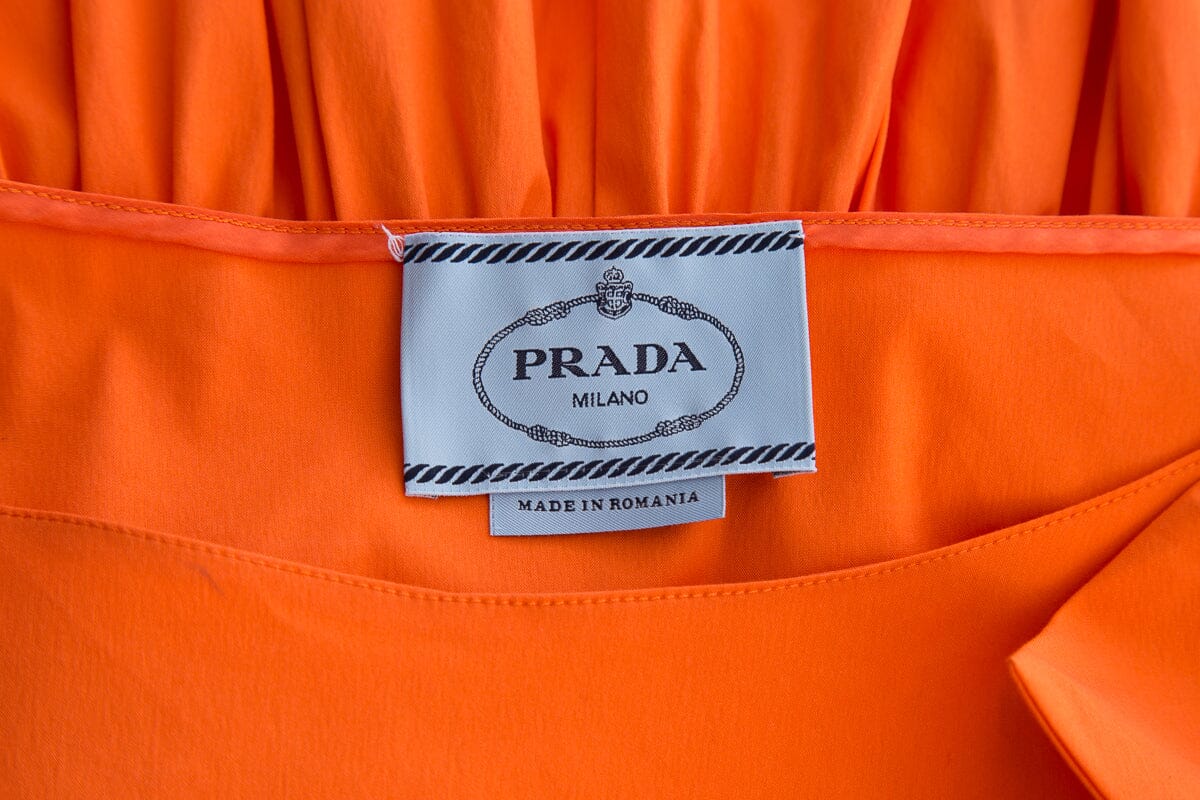 Prada Orange Cotton Midi Dress SZ 44