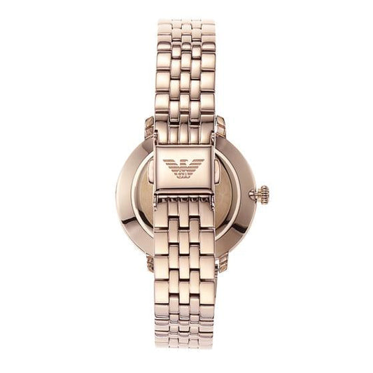 Ladies / Womens Rose Gold Stainless Steel Designer Emporio Armani Designer Watch AR11158