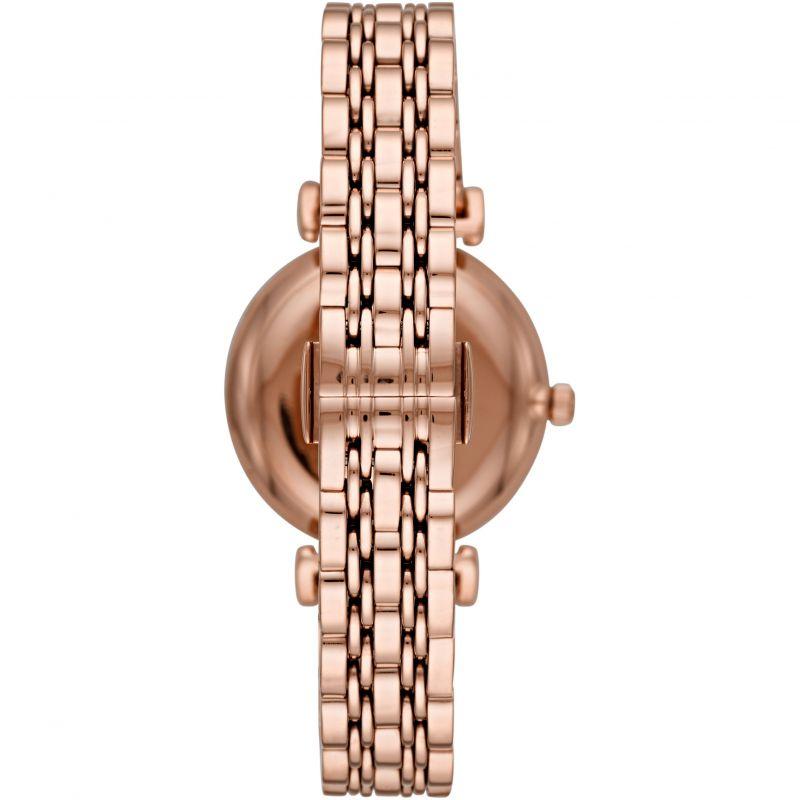 Ladies / Womens Rose Gold Glitz Stainless Steel Emporio Armani Designer Watch AR11244