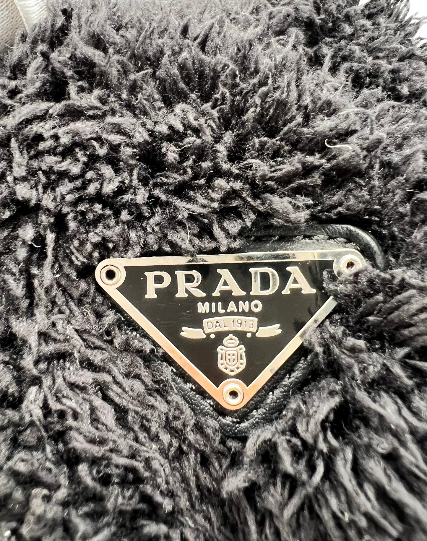 Prada faux fur re edition shoulder bag