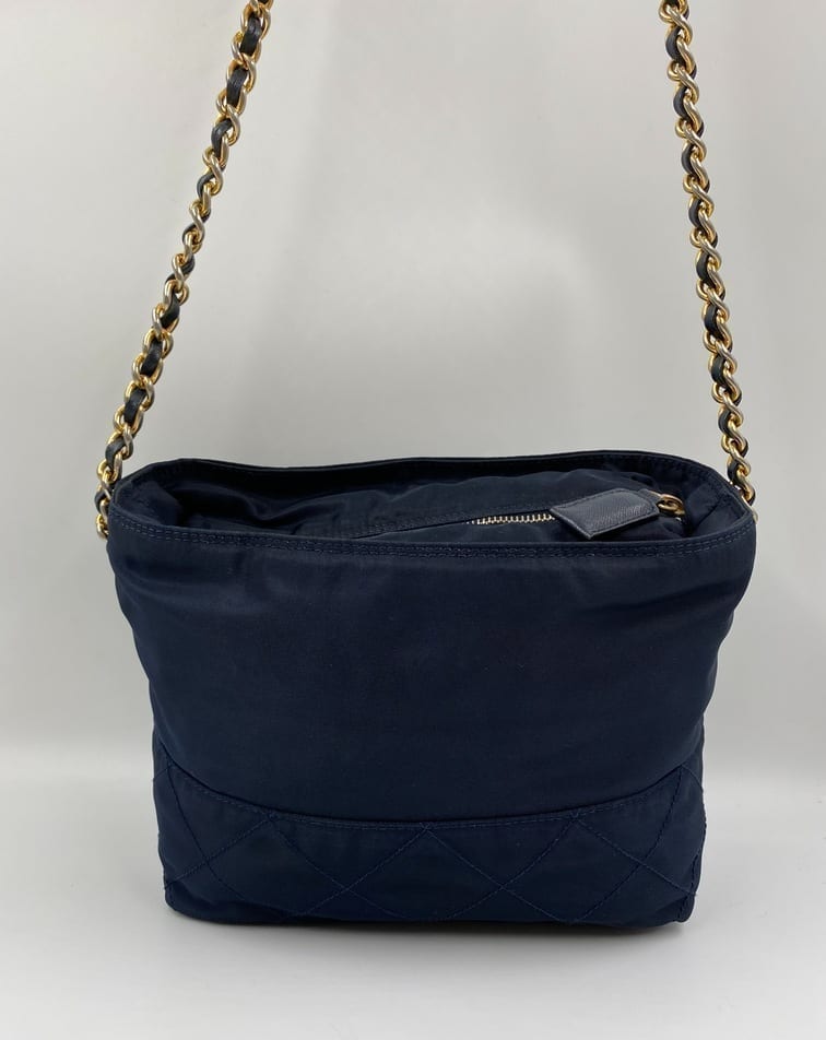 Prada Nylon Shoulder Bag with Chain Handle