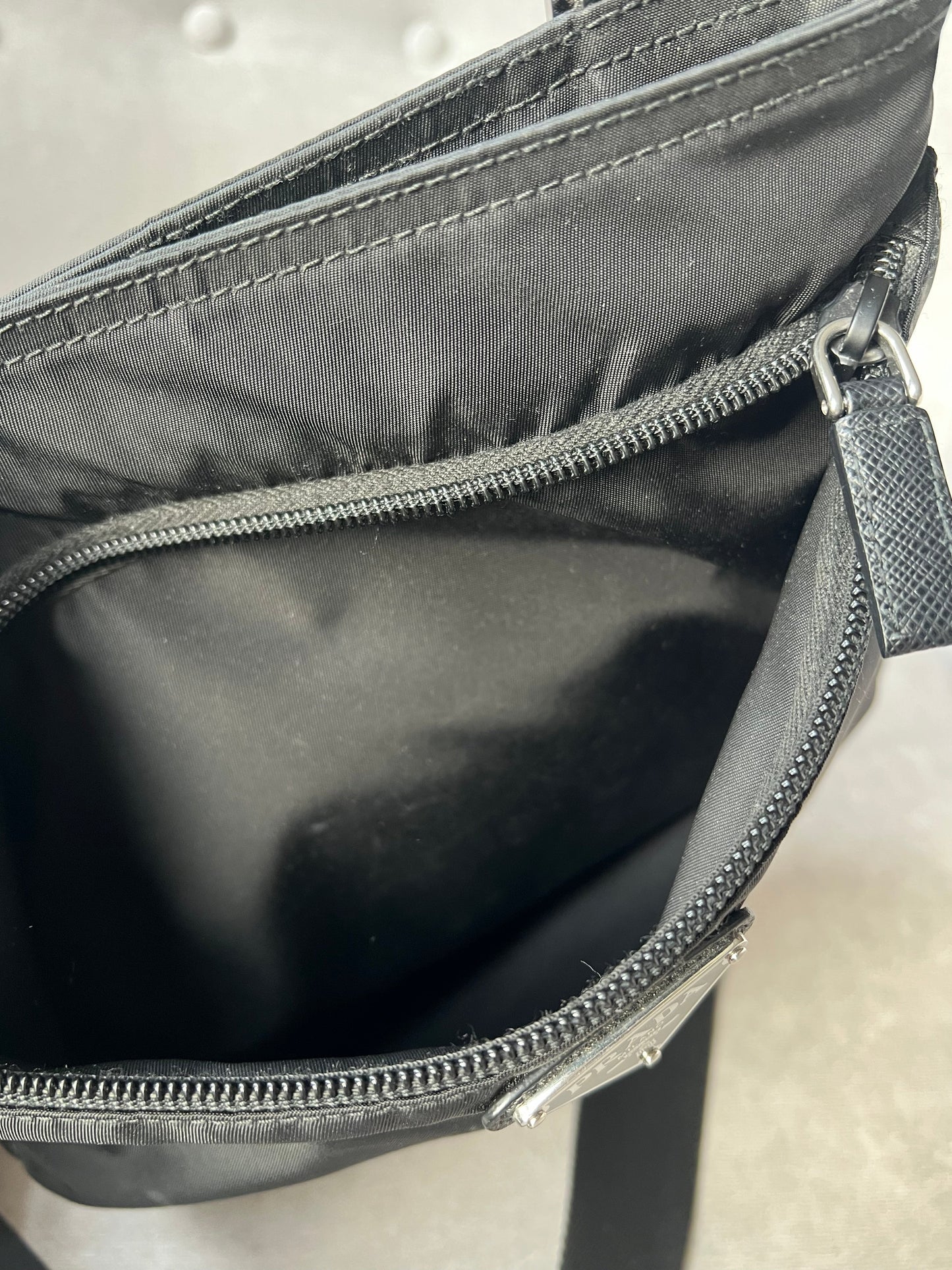 Prada Nylon Black Messenger Bag