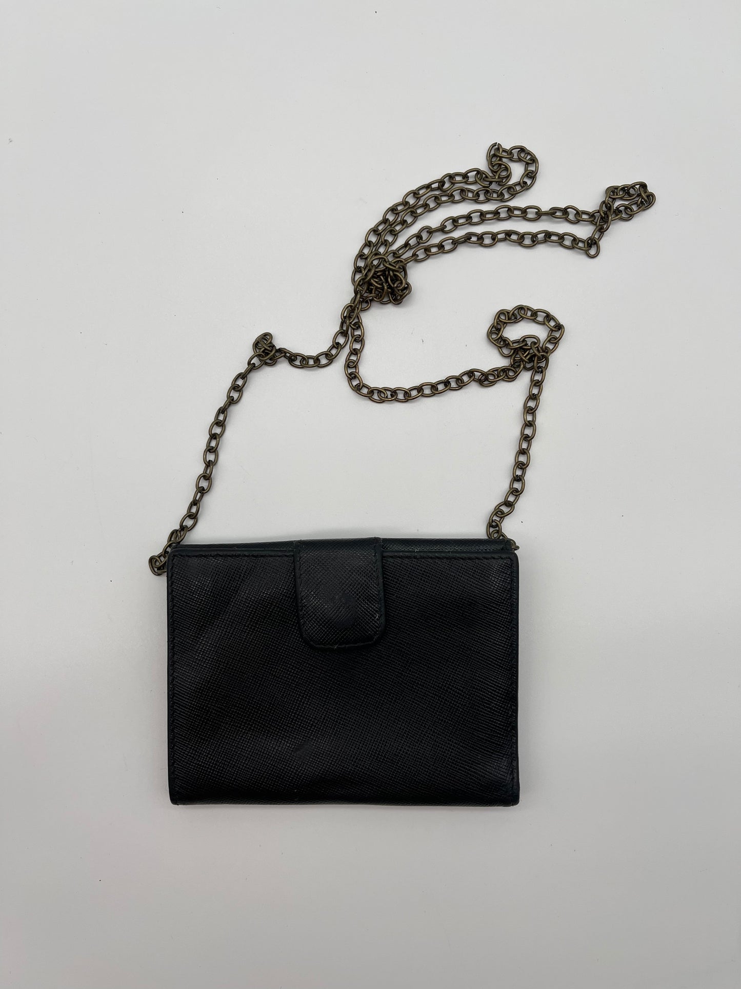 PRADA  cash and card wallet with added chain strap