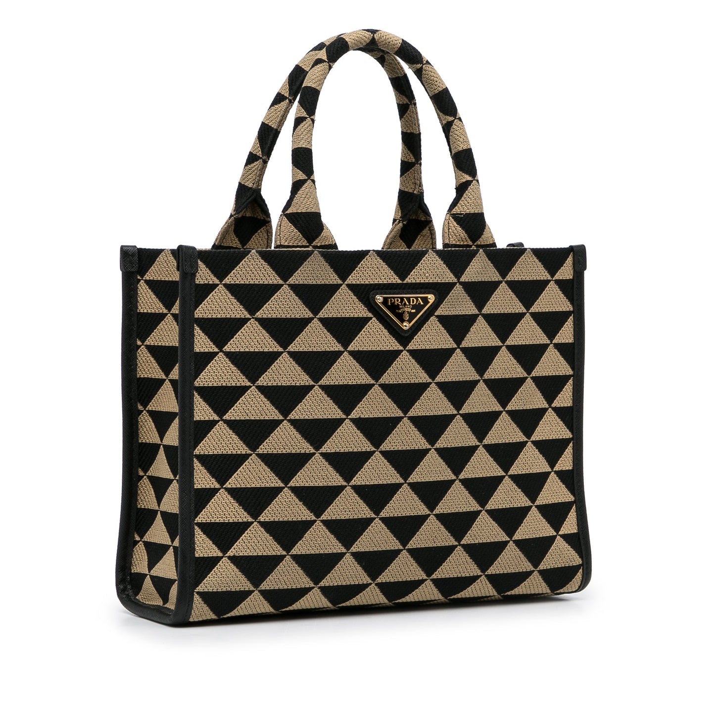 Prada Symbole Triangolo Brown Canvas