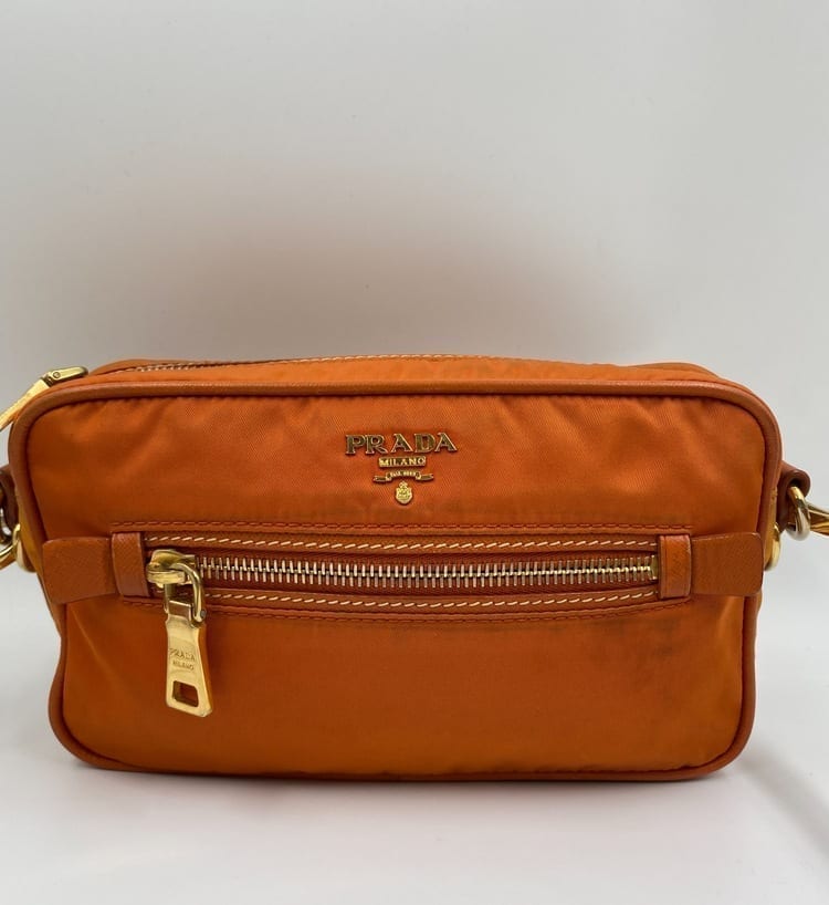 Prada Orange Nylon Crossbody Bag