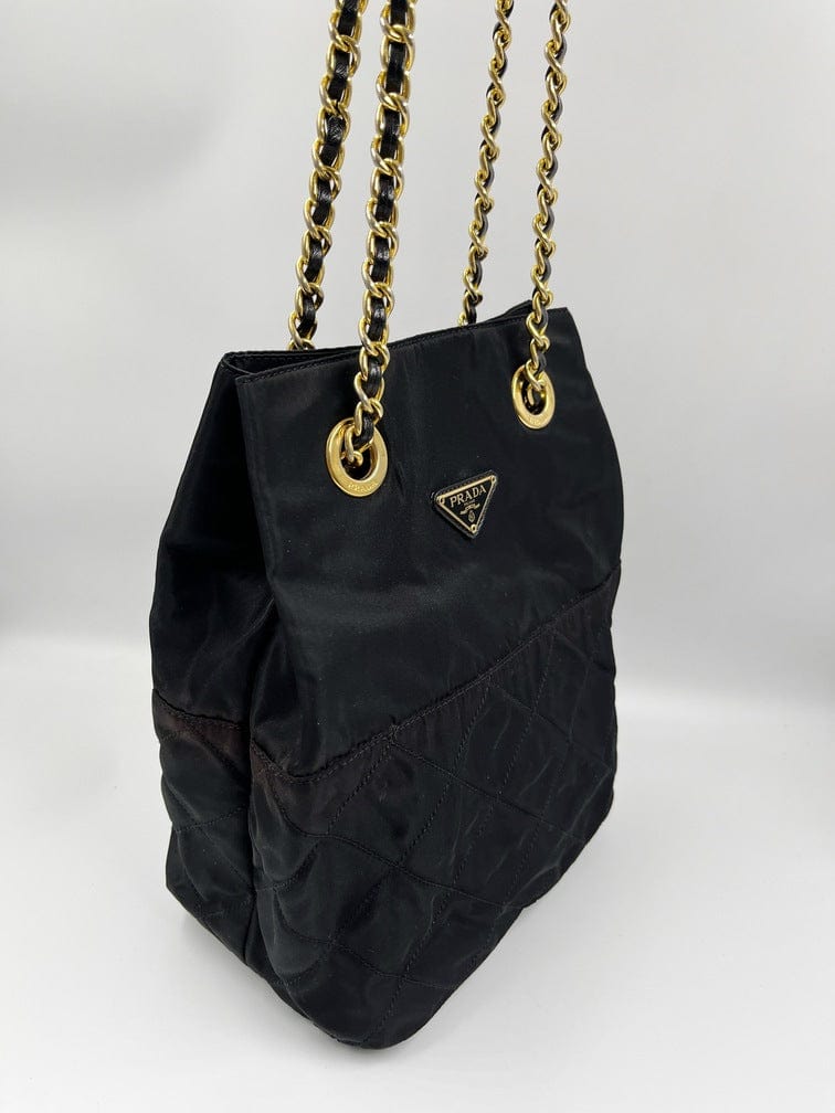 Prada Nylon Tote with Chain Handle