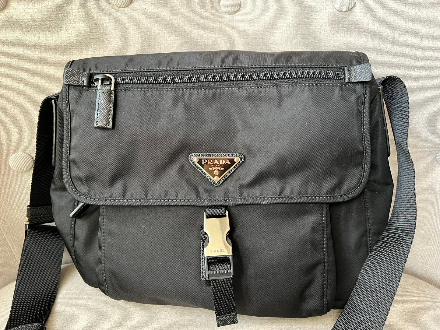 Prada Nylon Black Cross Body Satchel