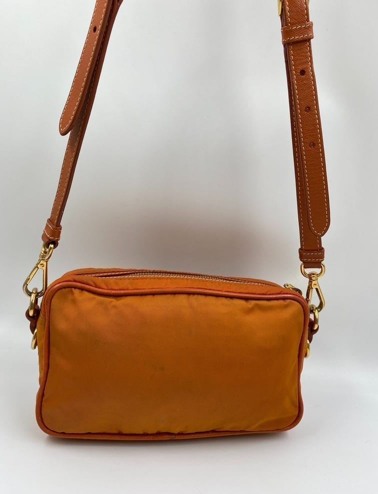 Prada Orange Nylon Crossbody Bag