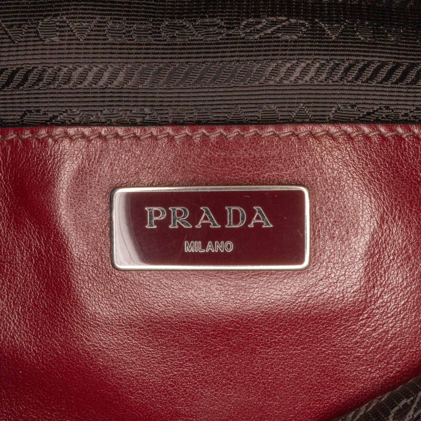 Prada Glace Backpack Wine Red Calfskin