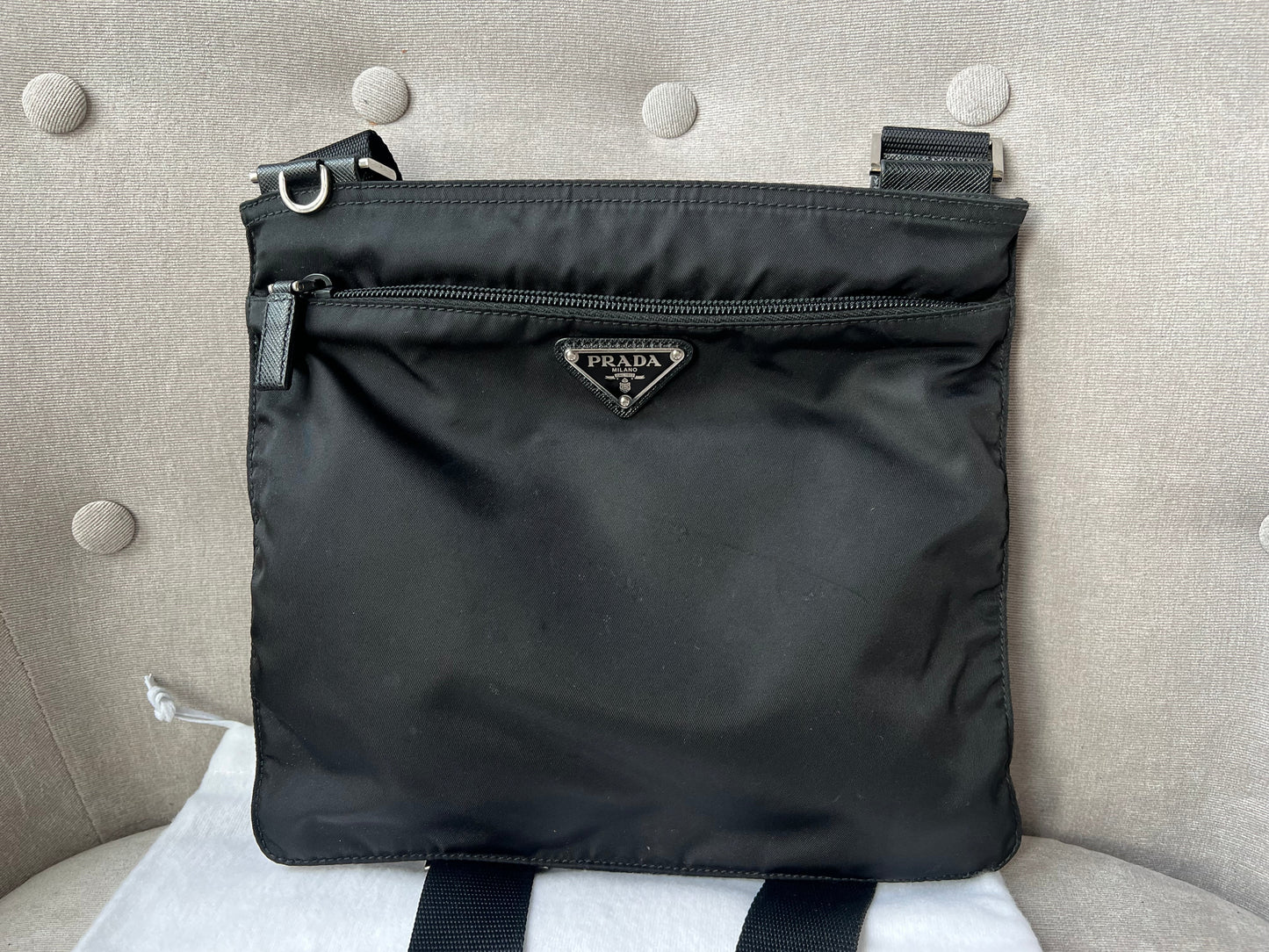 Prada Nylon Black Messenger Bag