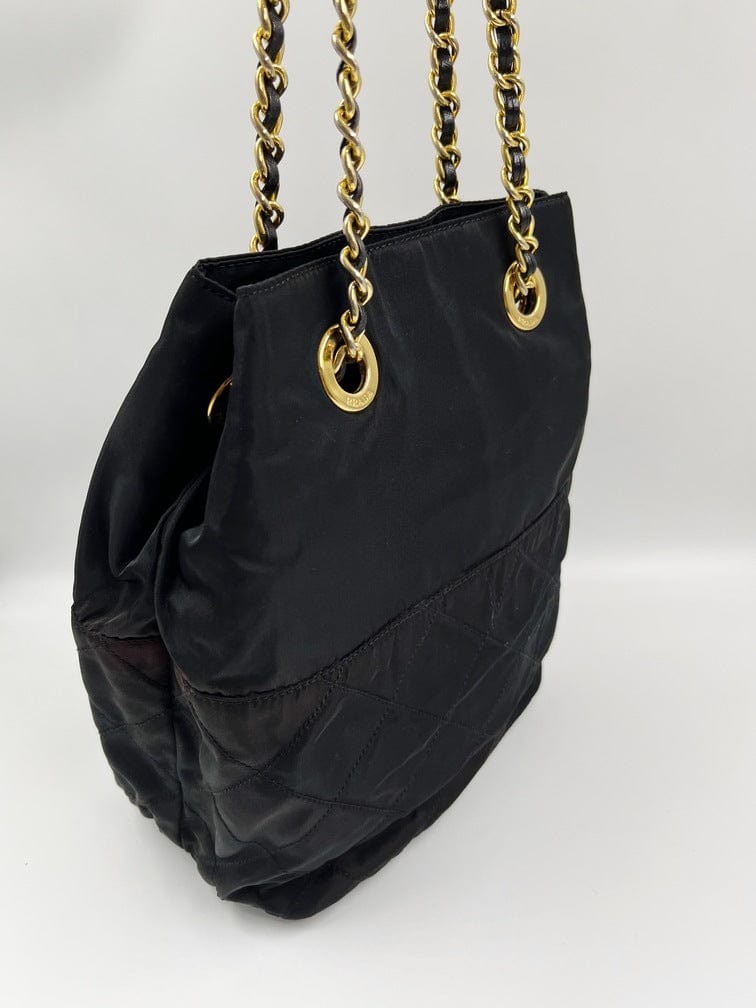 Prada Nylon Tote with Chain Handle