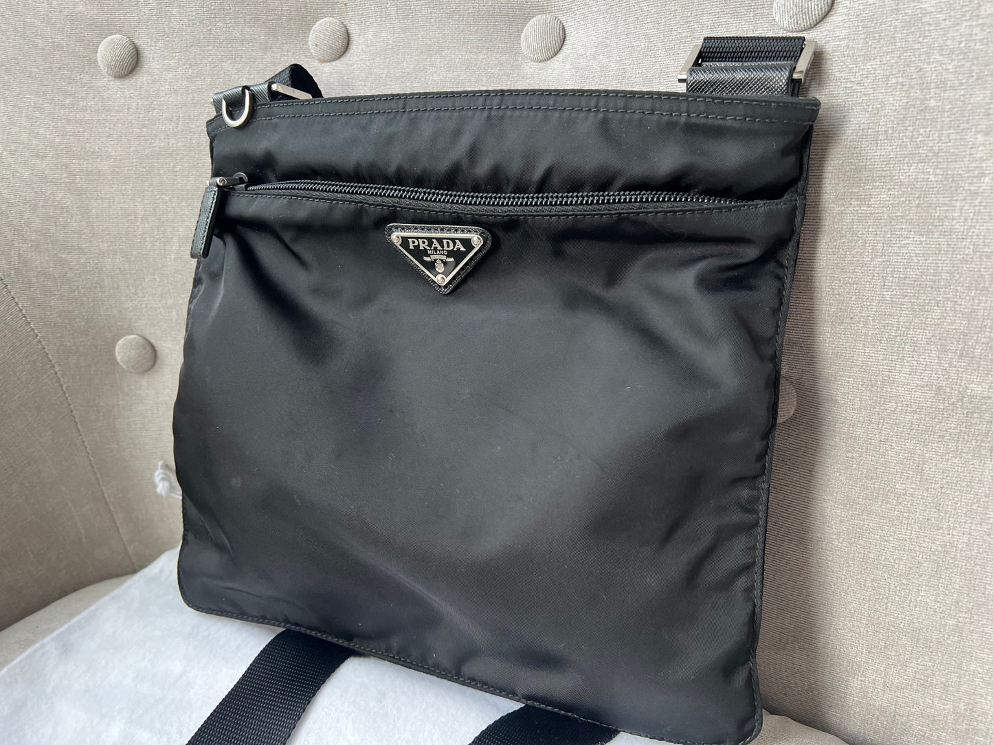 Prada Nylon Black Messenger Bag