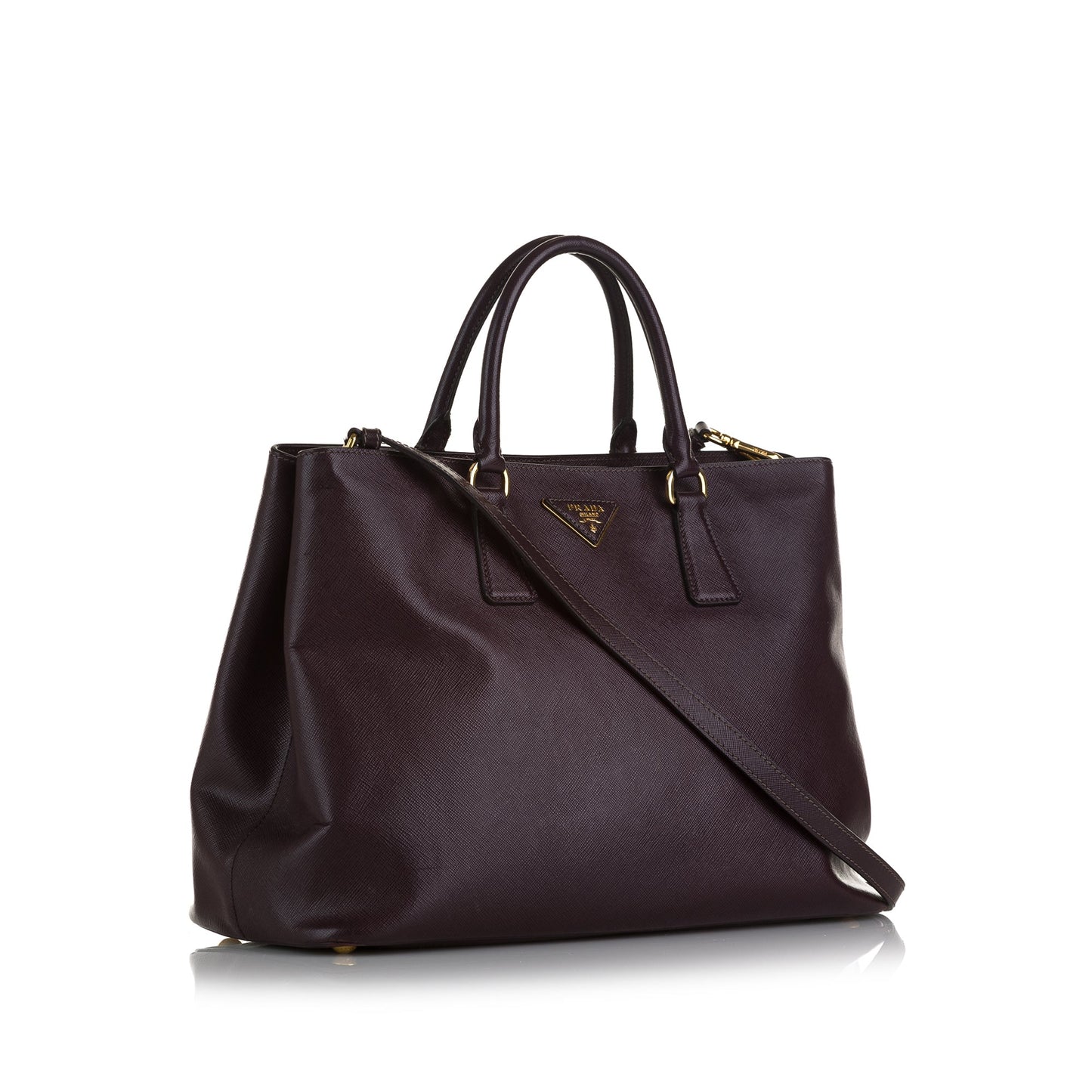 Prada Cuir Twin Handbag Brown Saffiano