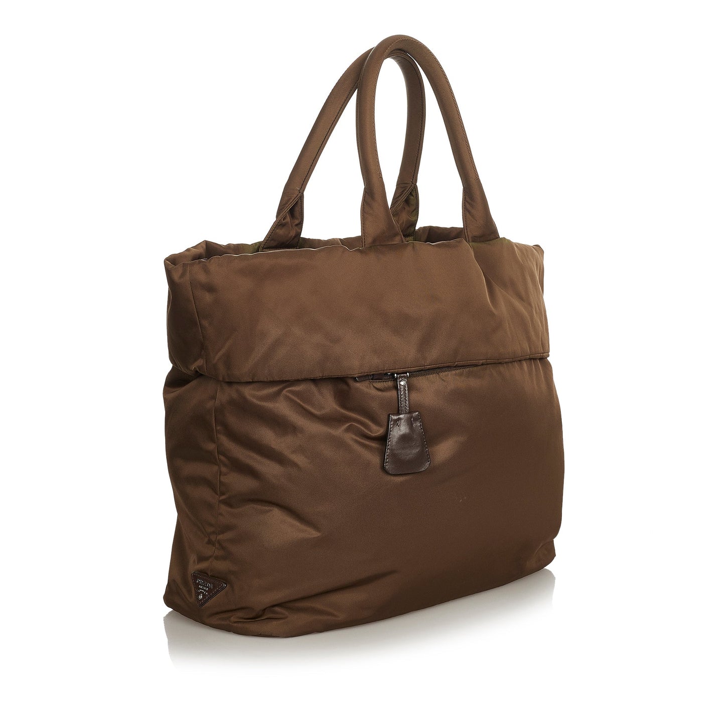 Brown Prada Tessuto Reversible Tote Bag