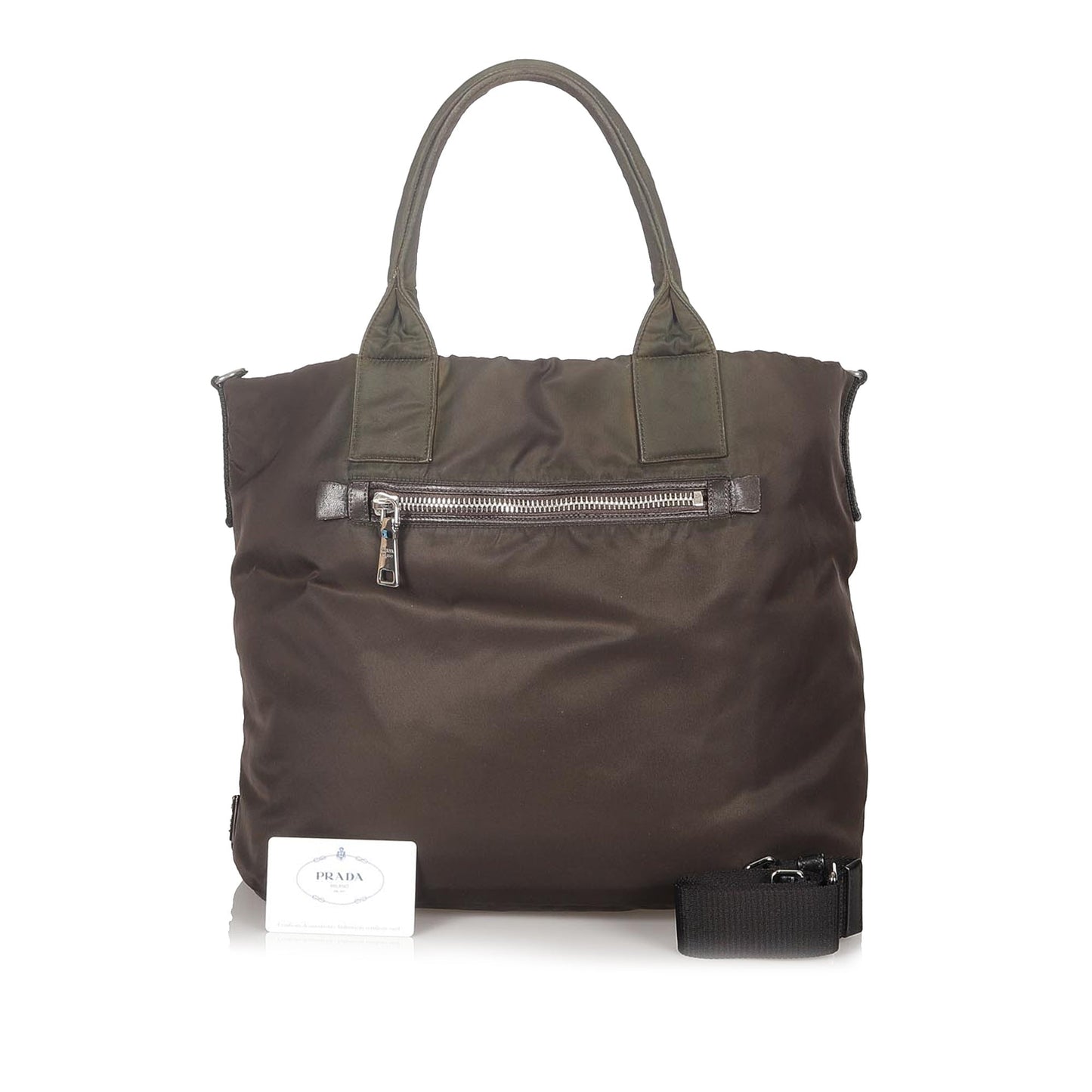 Brown Prada Tessuto Reversible Tote Bag