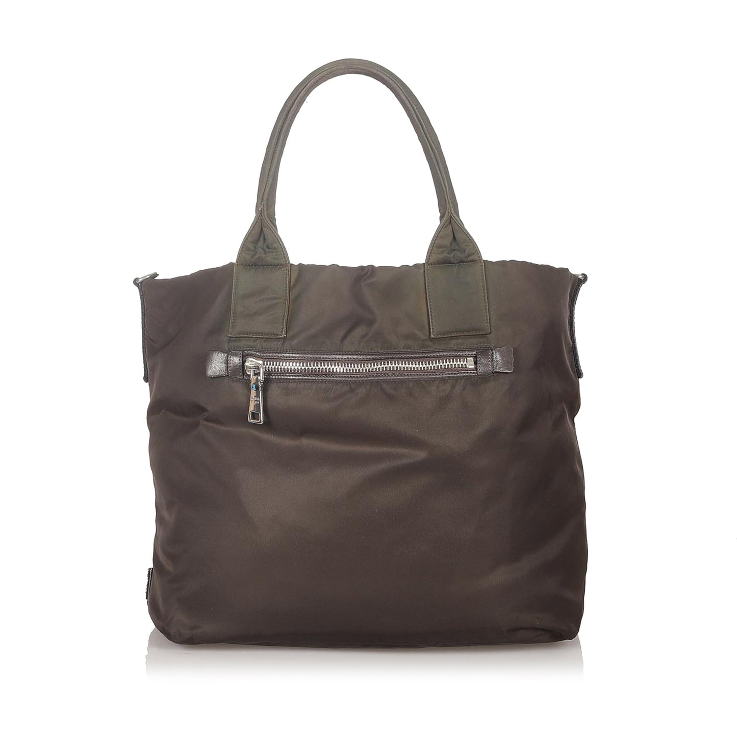 Brown Prada Tessuto Reversible Tote Bag