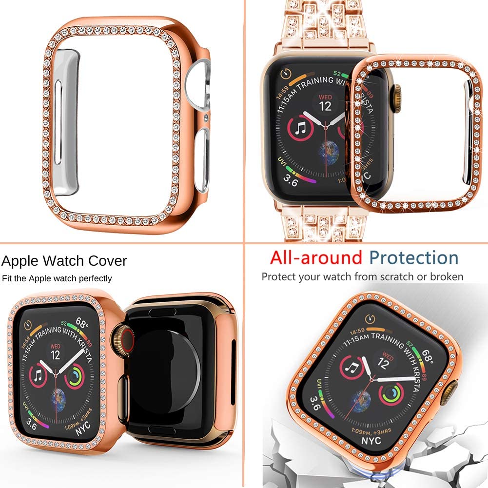 Metal Strap for Apple Watch Band 40mm 44mm 41mm 45mm Woman Diamond Stainless Steel Link Bracelet iWatch 7 6 SE 5 4 3 No Watch