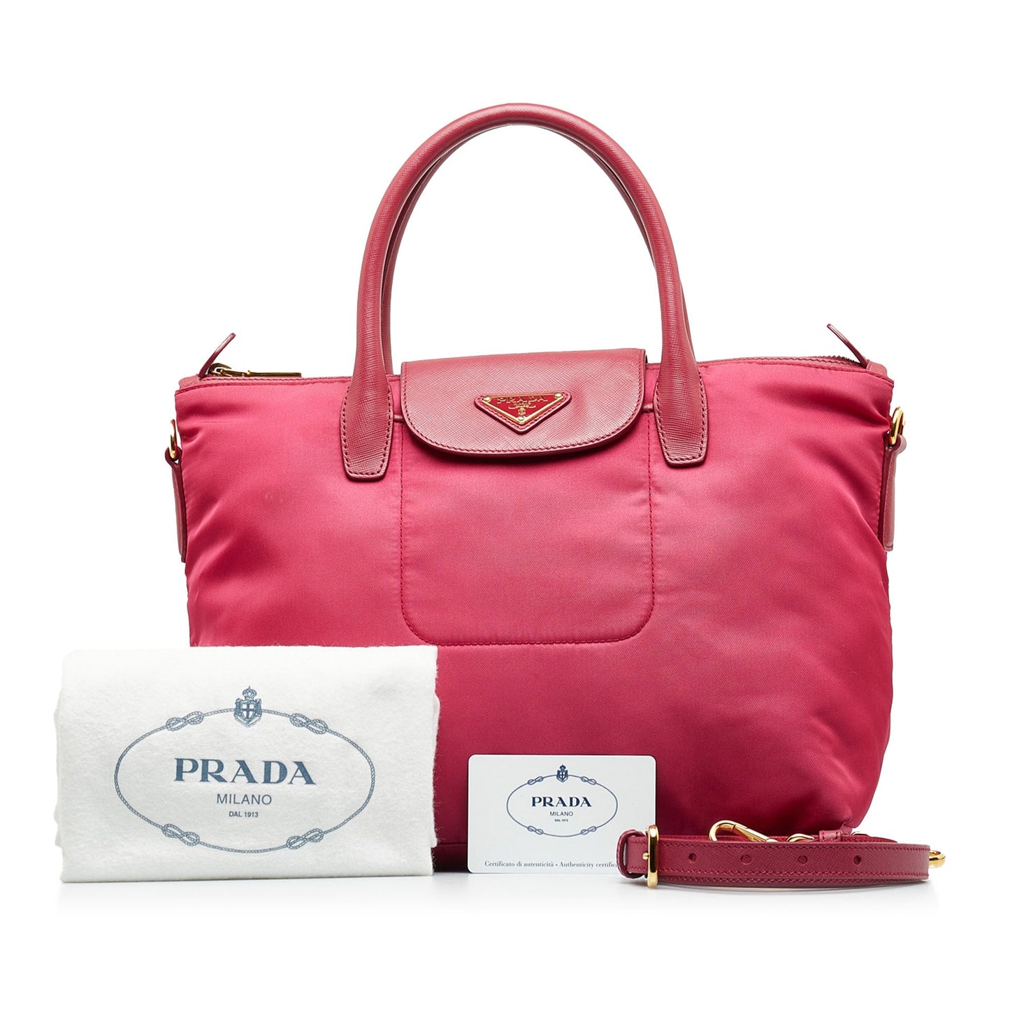 Prada Tessuto Handbag Red Nylon Canvas