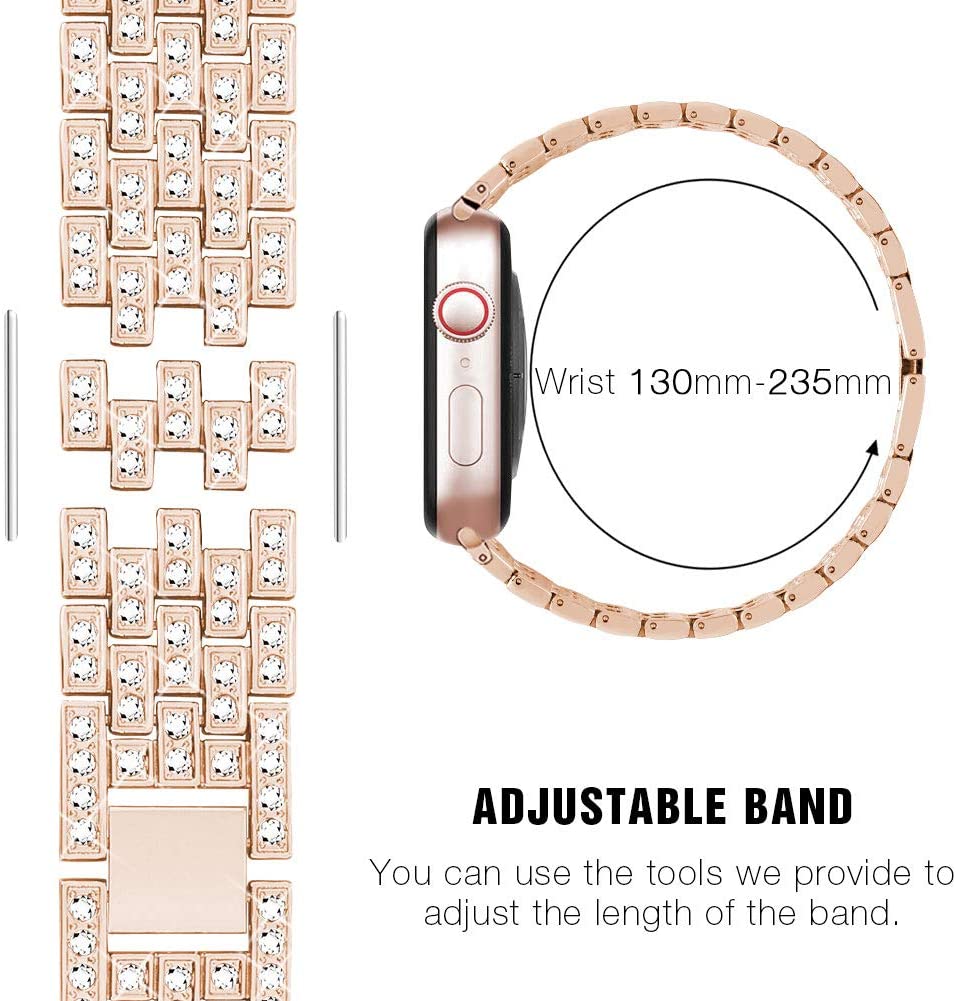 Metal Strap for Apple Watch Band 40mm 44mm 41mm 45mm Woman Diamond Stainless Steel Link Bracelet iWatch 7 6 SE 5 4 3 No Watch