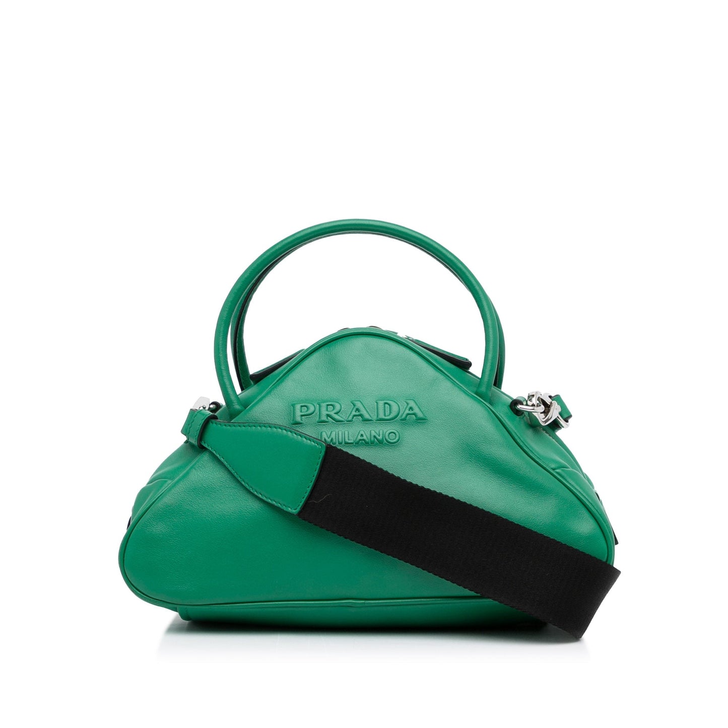 Prada Triangle Green Leather