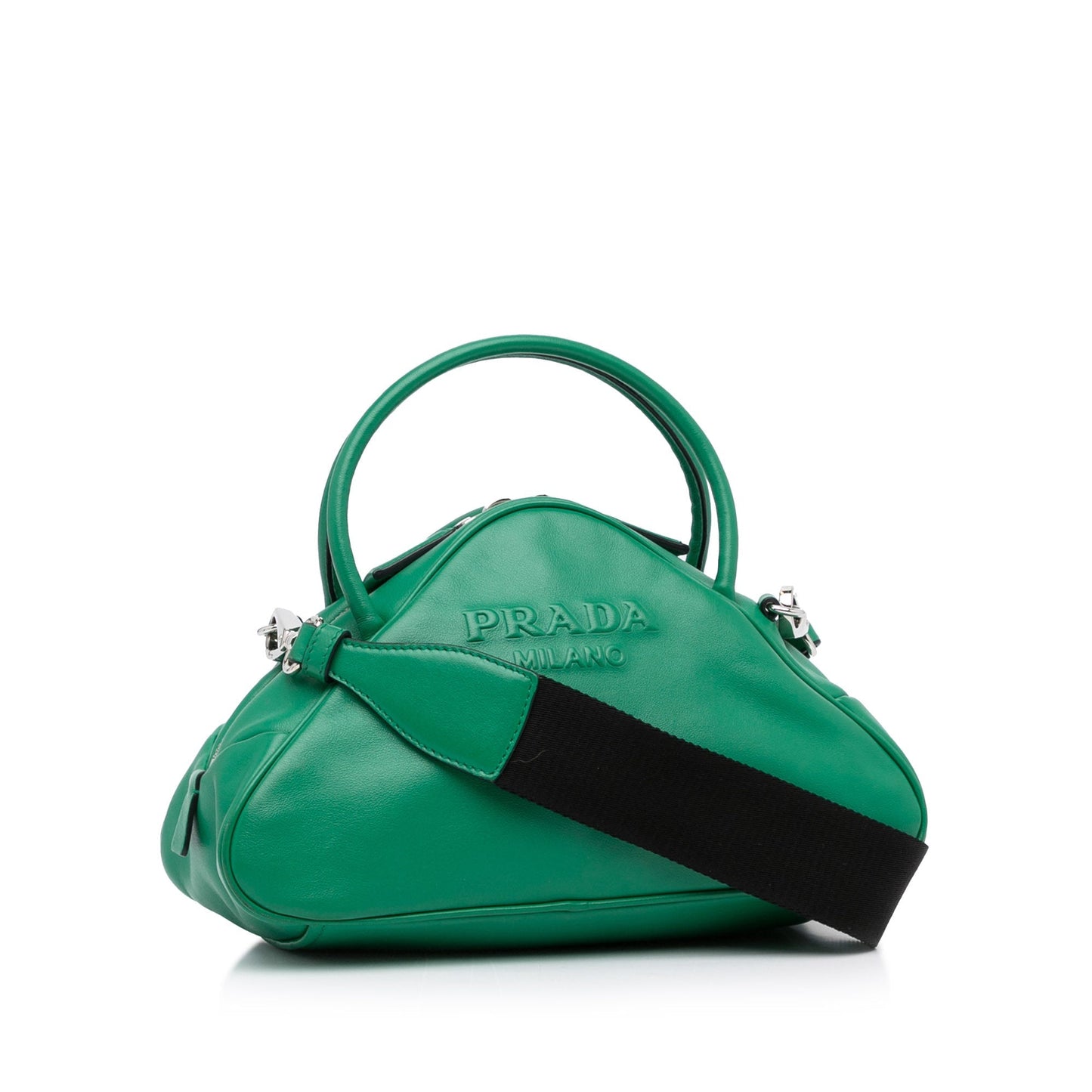 Prada Triangle Green Leather