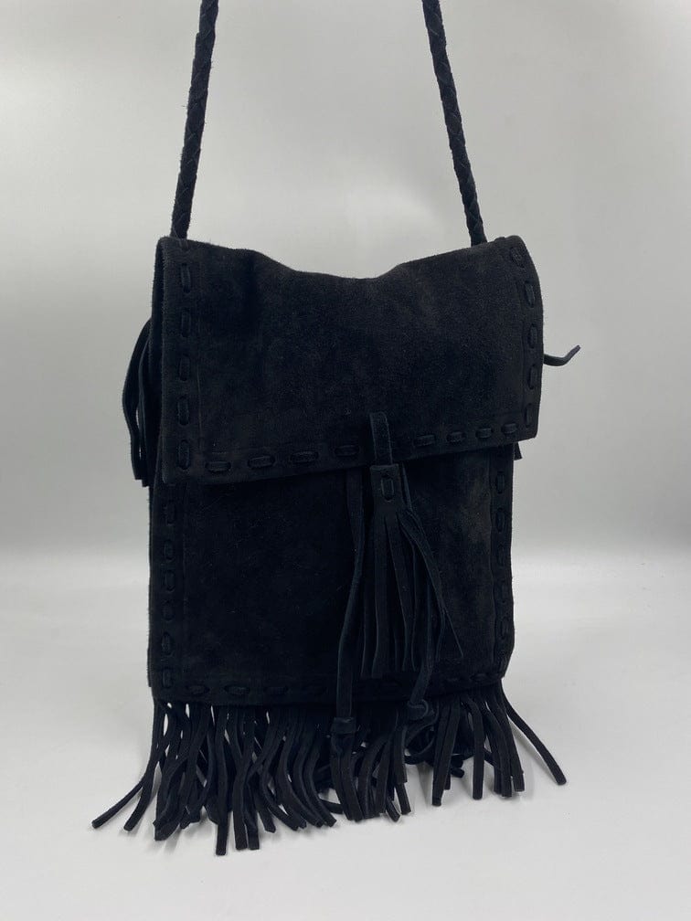 Prada Black Suede Fringed Bag