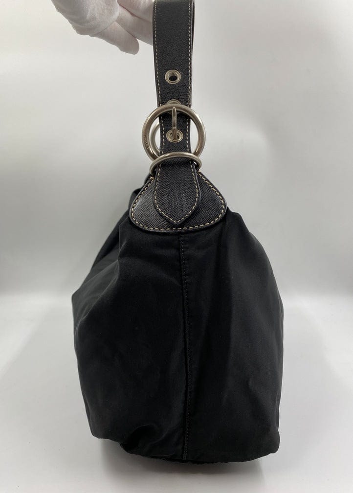 Prada Nylon Shoulder Bag w Leather Strap