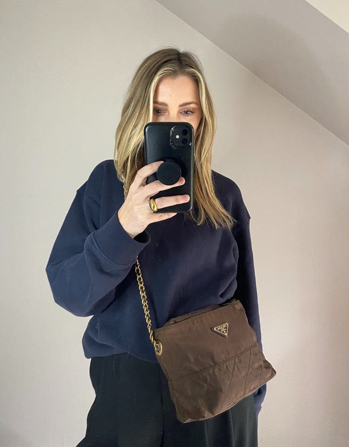 Prada Nylon Brown Crossbody Bag