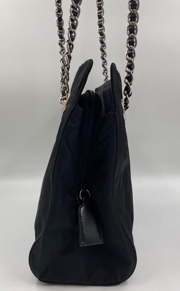 Prada Nylon Tote with Chain Handle