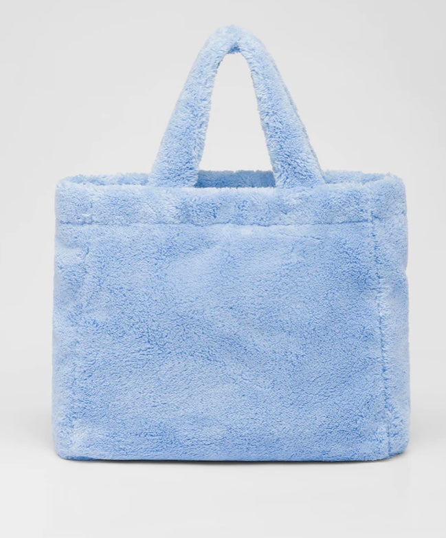 PRADA BLUE TEDDY BAG TOTE