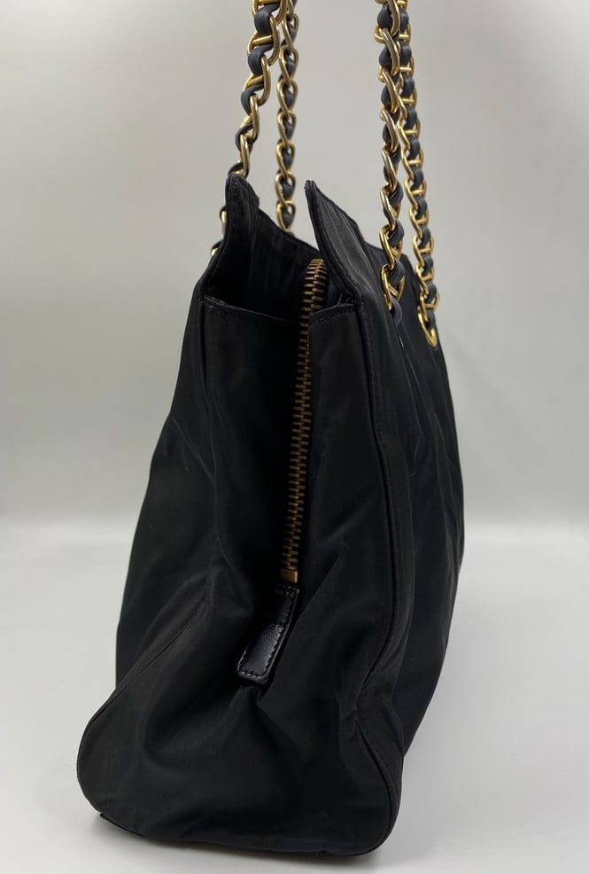 Prada Nylon Tote with Chain Handle