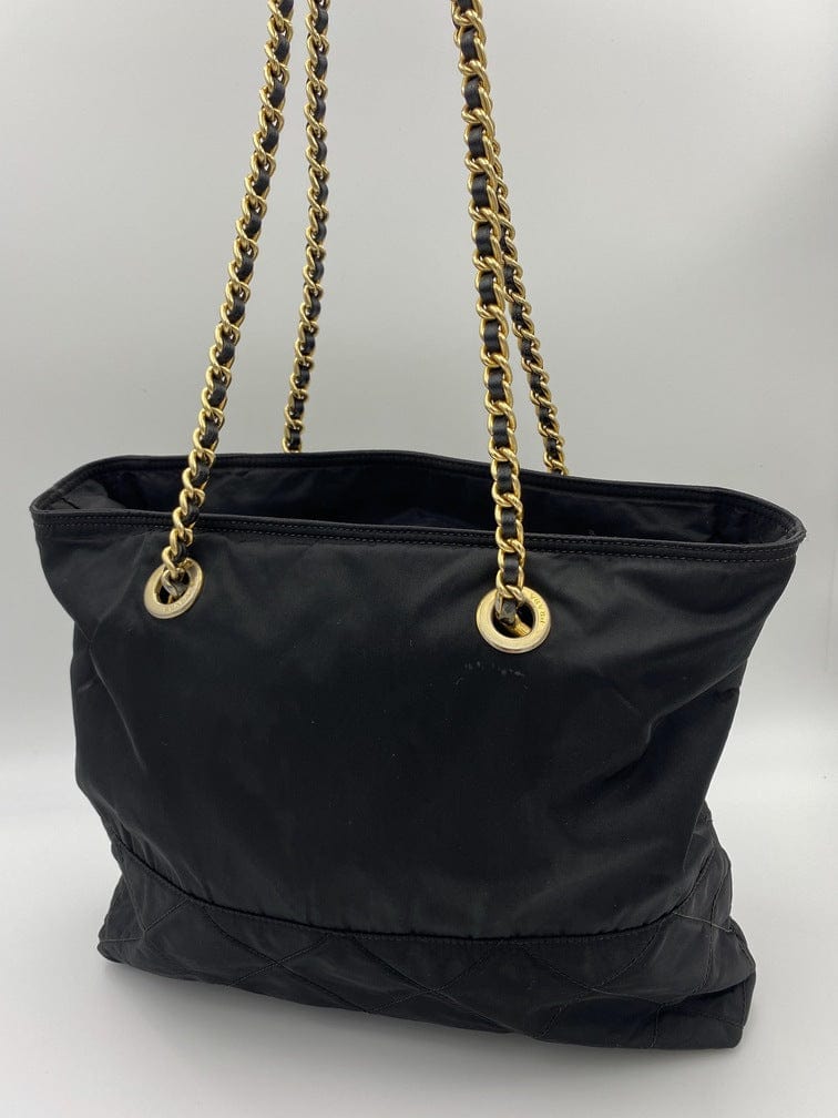 Prada Nylon Tote with Chain Handle