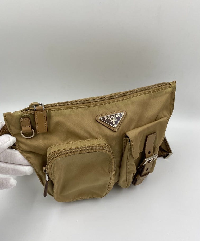 Prada Nylon Beige Crossbody Bag