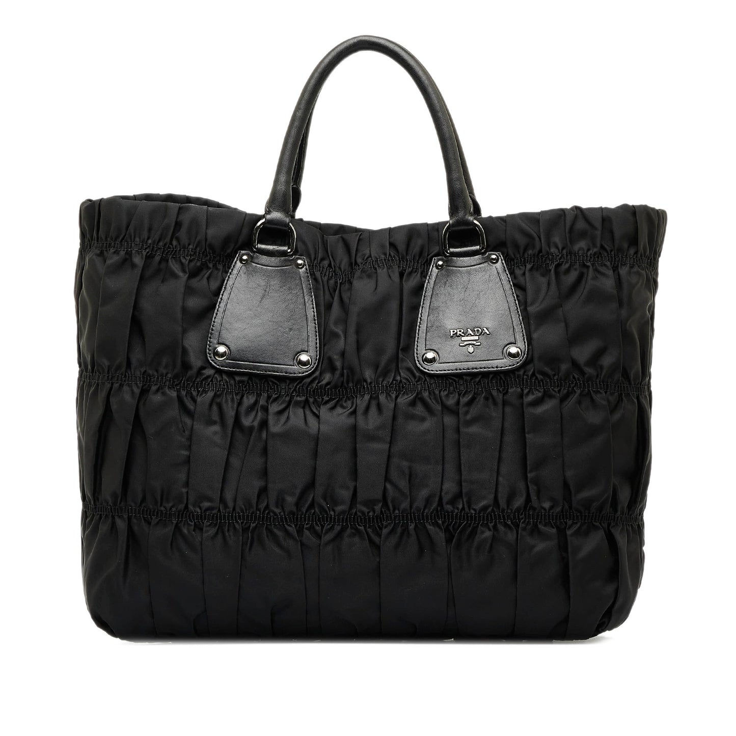 Black Prada Tessuto Gaufre Tote Bag