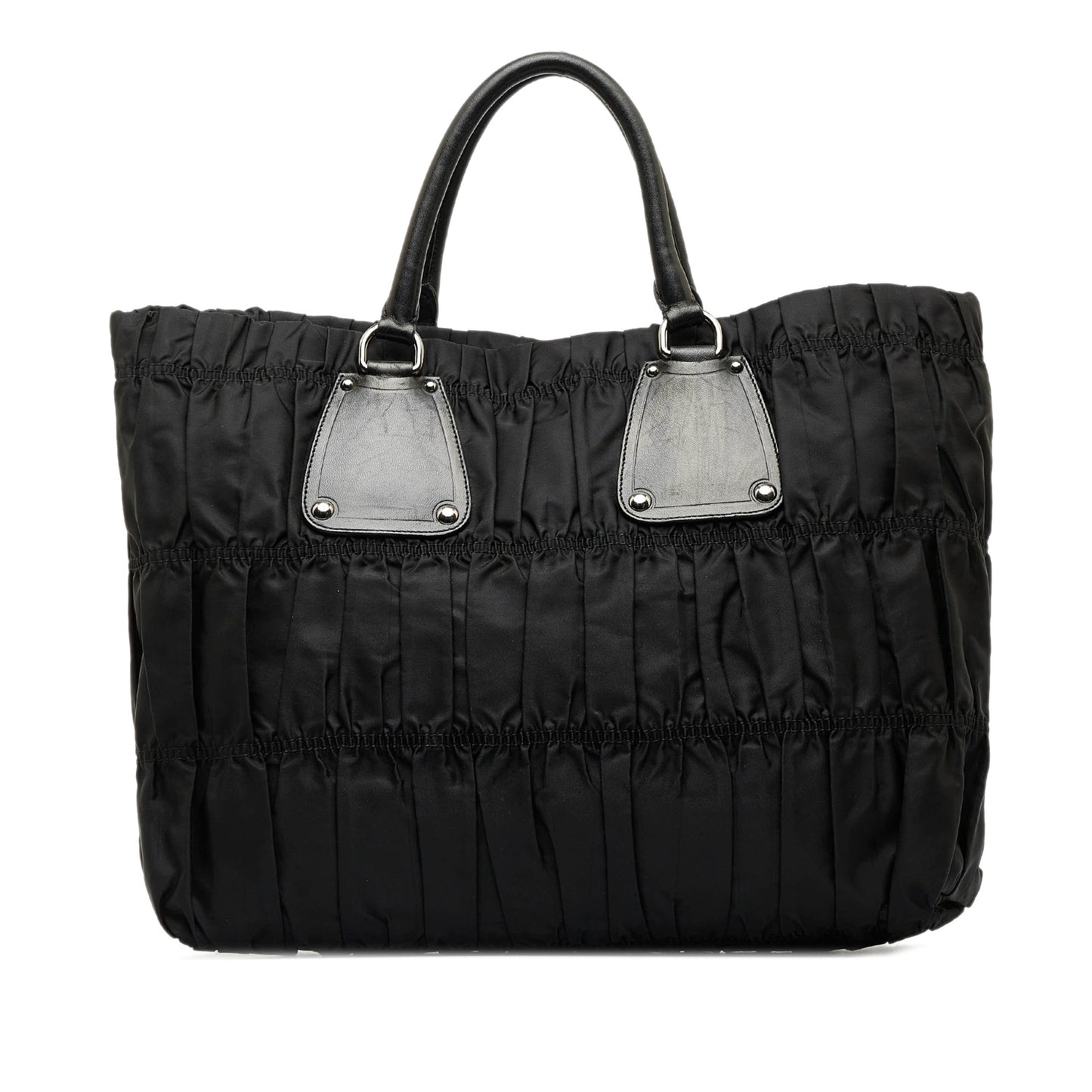 Black Prada Tessuto Gaufre Tote Bag